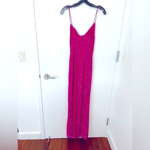 Retrofete Blair sequin gown in dragonfruit NWT - Picture 12 of 15